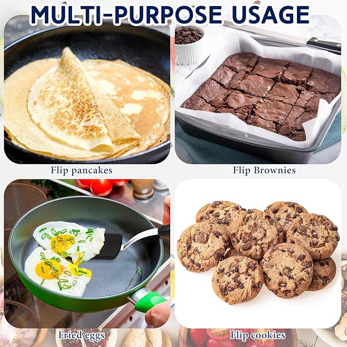 Small Silicone Spatula Flexible Silicone Cookie Spatula Heat Resistant Small Pancake Turner for Kitchen Use Nonstick Cookware No Scratch Cooking Flipper for Egg Pancake