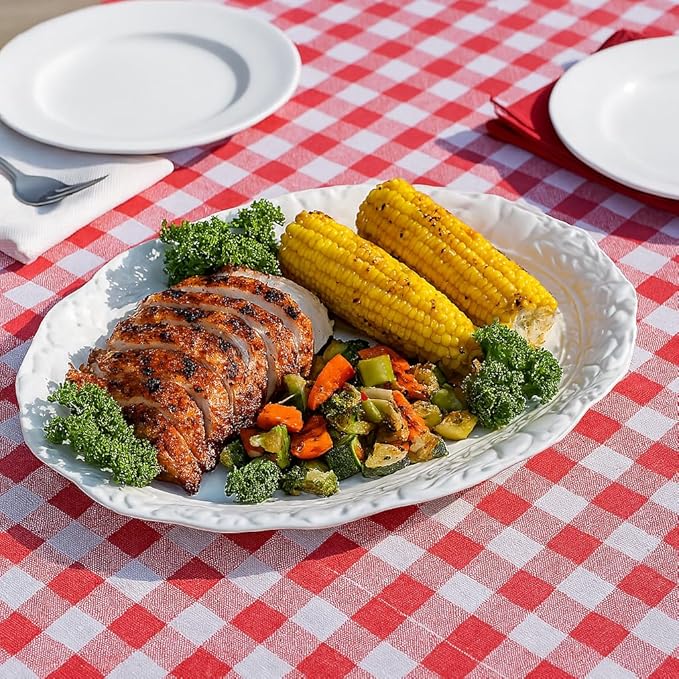 HIC Kitchen Turkey Embossed Serving Platter, Fine Porcelain, Oversized