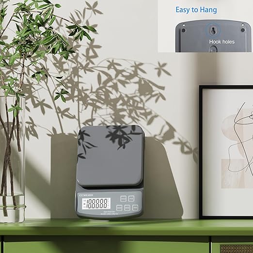 Postal Scales 6.6lbs 3kg/0.1g High Precision Food Scale for Kitchen with Hold,Tare and PCS,Portable Shipping Scale for Packages, Small Kitchen Business,Jewelry,Batteries Included （Grey6.6lbs/0.1g）