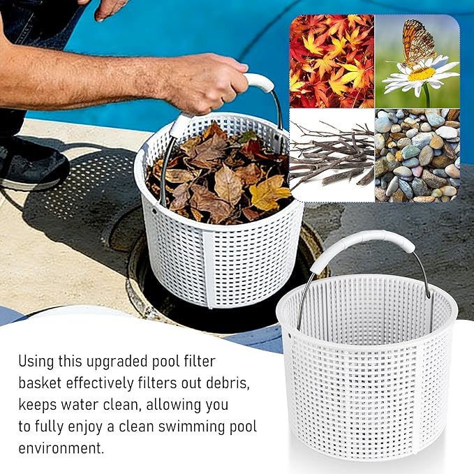 Pool Skimmer Basket Replacement for Hayward SPX1082CA & Aladdin B-152 Skimmers, Skimmer Basket for Inground Pool Replace SP1083 SP1084 1085 1086 SP1075 Baskets - Upgrade Basket with Handle