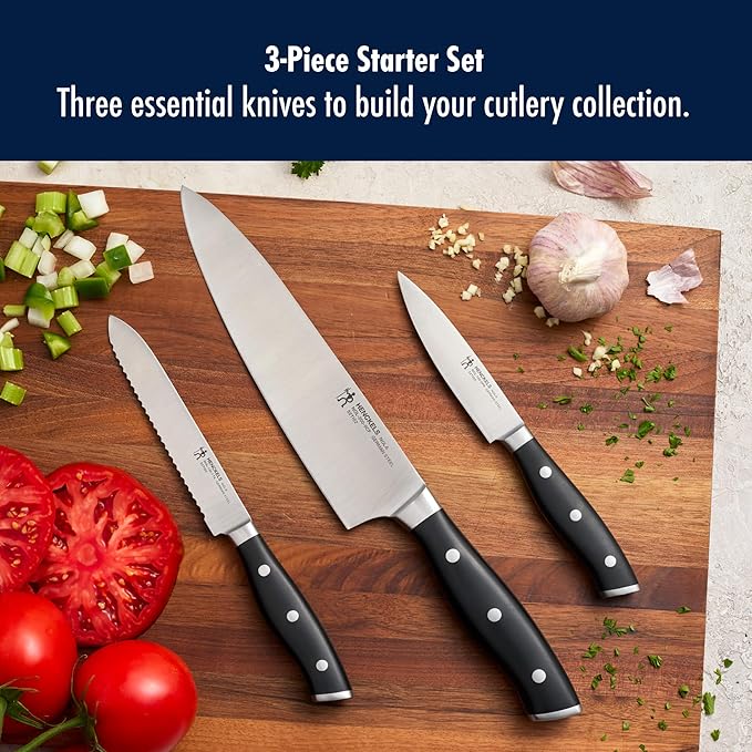 HENCKELS x EMERIL Lagasse The Nola Collection Razor-Sharp German 3-pc Chef's Starter Knife Set, Made in Company-Owned German Factory with Special Formula Steel perfected for almost 300 Years