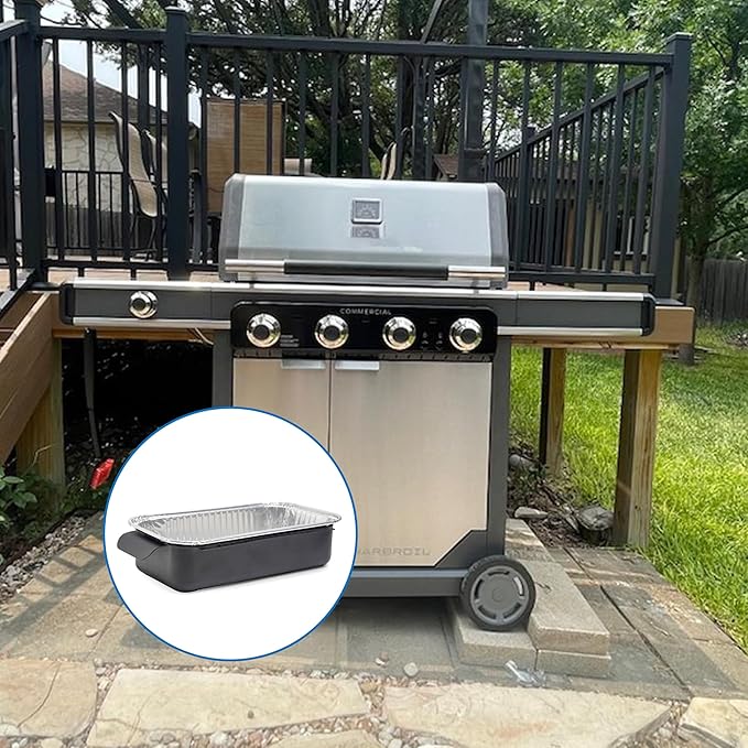 Catch Pan for CharBroil Performance TRU Infrared Gas Grill, Grease Pan Replacement Parts for CharBroil with 10 Pack 9328812P06 Aluminum Liner, Replacement for G416-0015-W1 G325-5703-W1
