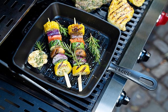 Staub Cast Iron 10-inch Square Grill Pan - Matte Black, Made in France