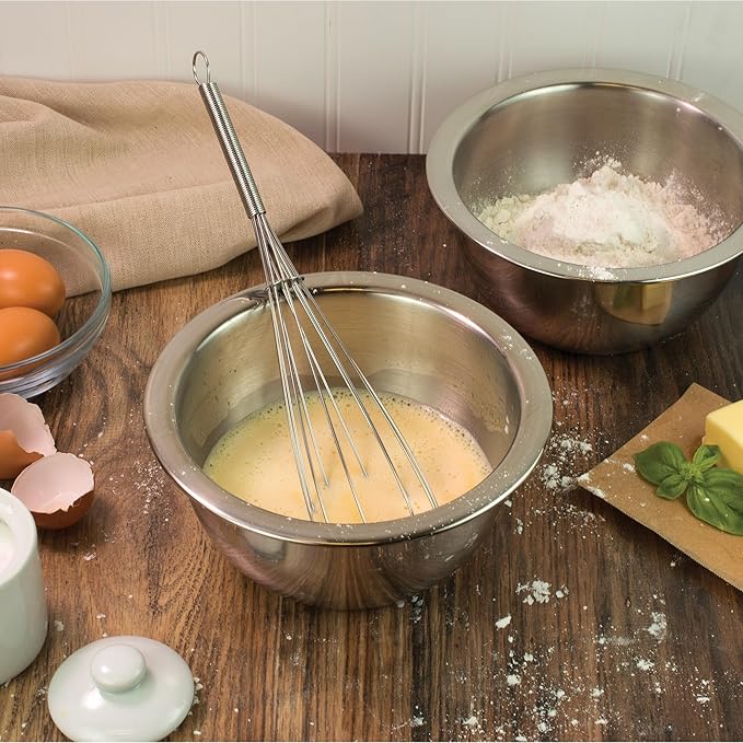 Mrs. Anderson’s Baking Egg and Batter Whisk, 18/8 Stainless Steel, 12-Inches