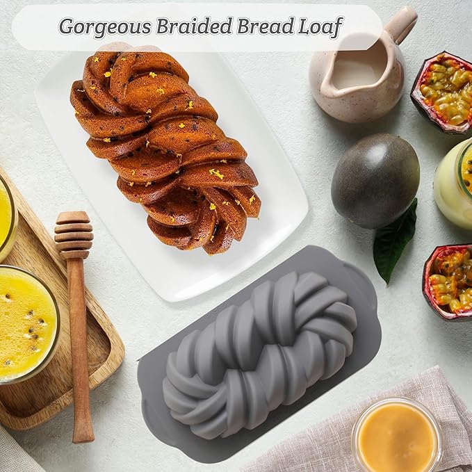 Silicone Bread Loaf Pan, Non-Stick Bread Pans for Homemade Bread, Silicone Baking Mold with Metal Reinforced Frame More Strength for Long-Lasting Performance