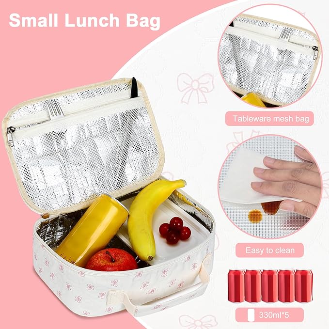 LEDAOU Lunch Bag Kids Lunch Box Girls Boys Insulated Lunch Bag Reusable Lunchbox for School Picnic Hiking Daycare