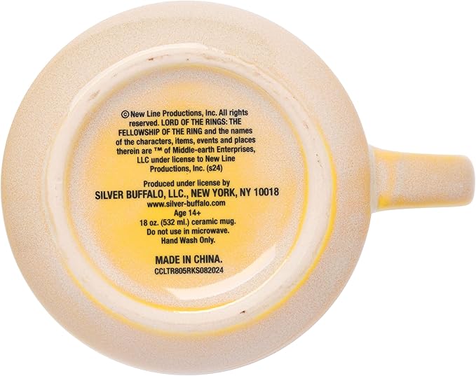 Silver Buffalo The Lord of the Rings Not All Who Wonder Are Lost Reactive Glaze Tapered Pottery Mug, 18 Ounces