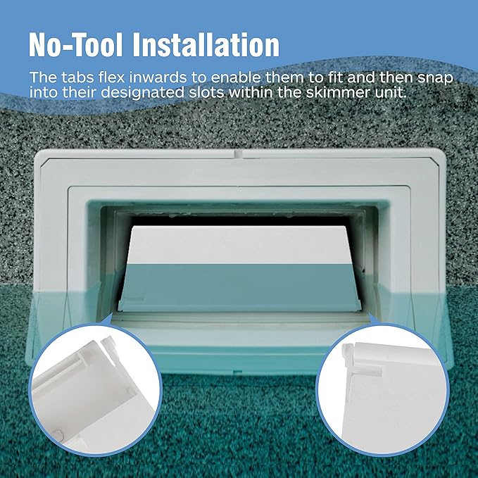 Exact Replacement 516252 White Weir Gate Assembly - Compatible with Bermuda Gunite Skimmer and Bermuda Skimmers - Vinyl Weir Gate Assembly - 8 1/2 Inches x 5 3/8 Inches