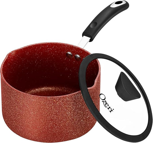 The All-In-One Stone Saucepan and Cooking Pot by Ozeri - 100% APEO, GenX, PFBS, PFOS, PFOA, NMP and NEP-Free German-Made Coating