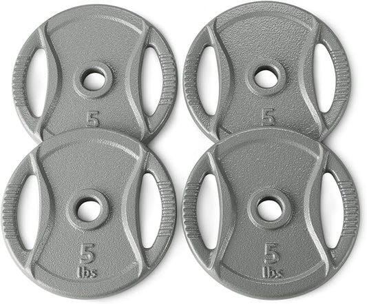 Amazon Basics 1-Inch Cast Iron Grip Weight Plates