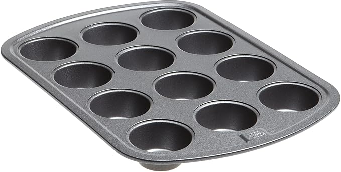 GoodCook Everyday Nonstick Steel Mini Muffin Pan , 12 cup, Gray