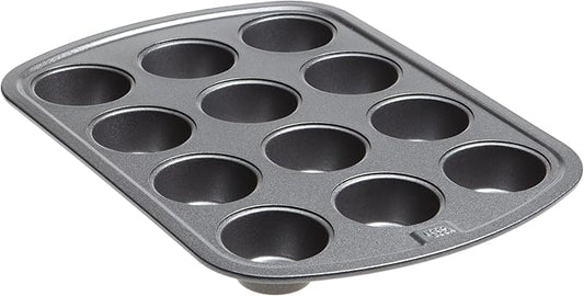 GoodCook Everyday Nonstick Steel Mini Muffin Pan , 12 cup, Gray