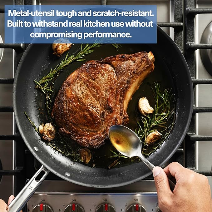 Misen Carbon Nonstick™ Skillet - Ultra-Durable Nitrided Surface - Easy Relase With No Coating to Chip or Peel, PFOA- & Chemical-Free - High-Heat Cooking, Even-Heating, Induction Ready, 10 Inch