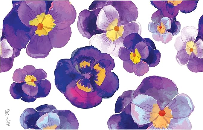 Tervis Watercolor Pansy Made in USA Double Walled Insulated Tumbler Travel Cup Keeps Drinks Cold & Hot, 16oz, Clear