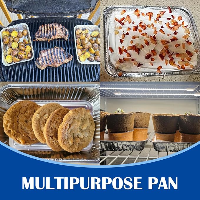 SafBbcue Aluminum Drip Pans Compatible with Ninja OG701 OG751 OG700 Series 7 in 1 woodfire Grill, Grease Tray Liner Compatible with Ninja OG751BRN OG751RAW OG701RD Woodfire, 20-Pack