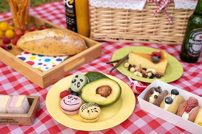 POSATE 60PCS Yellow Disposable Plastic Plates, Heavy Duty Plates for Wedding/Party, 30PCS Dinner Plates 10.25’’ and 30PCS Dessert/Salad Plates 7.5’’, Yellow Plates for Party Event