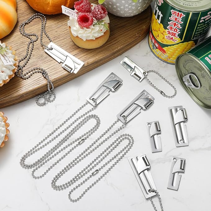 12 Packs P-38 and P-51 Military Can Openers with Key Rings Stainless Steel Army Camping Can Openers Military Manual Portable for Kitchen Travel Camping Survival Outdoor