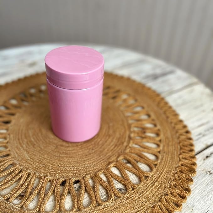 Treehouse Smell Proof Container (500mL) for Herbs, Spices, Coffee, Teas & More, Double Sealed Air Tight Jar, Thick UV Protection Glass, Smell Proof Herb Storage, x2 Resealable Smell Proof Bags (Pink)