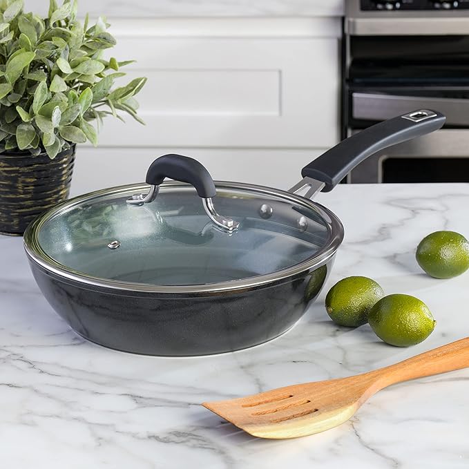 Kenmore Arlington 3.5 QT Aluminum Sauté Pan W/Lid - Black Diamond