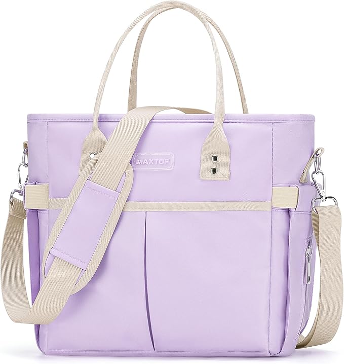MAXTOP Lunch Bag Women for Work Insulated Thermal Lunch Box with Wide-Open Pocket Reusable Leakproof Cooler Bags with Removable Shoulder Strap for Teacher Nurse Office Picnic Travel Purple