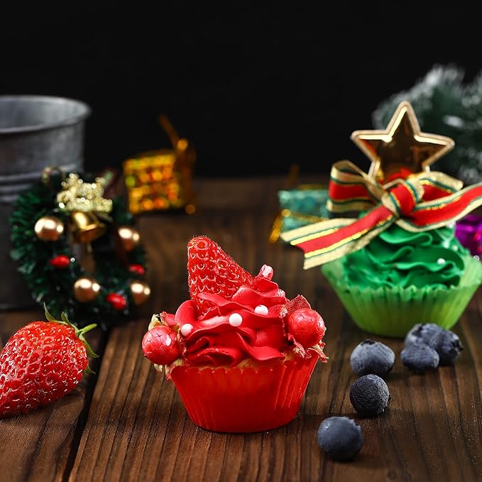 400pcs Rainbow Mini cupcake liners for baking,parchment mini muffin liners for Cupcake Pans, food grade Christmas Cupcake Liners for Christmas Decorations