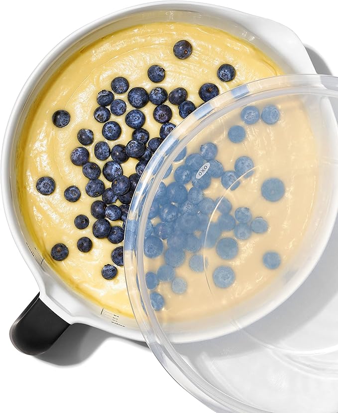 OXO Good Grips 4Qt BPA Free Plastic Batter Mixing Bow with Lid, White (Pack of 4)
