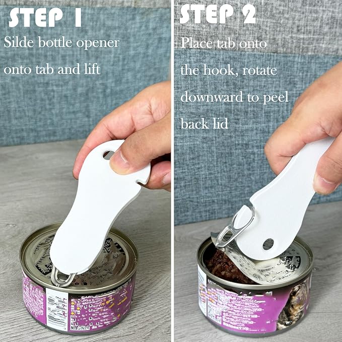 2 in 1 Soda Pop Top Can Opener Manual, 2PCS Easy Can Opener Tool for Long Nails, Seniors with Arthritis and Bartender