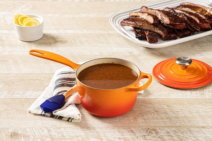 Le Creuset Enameled Cast Iron Signature Saucepan, 1.75 qt., Flame