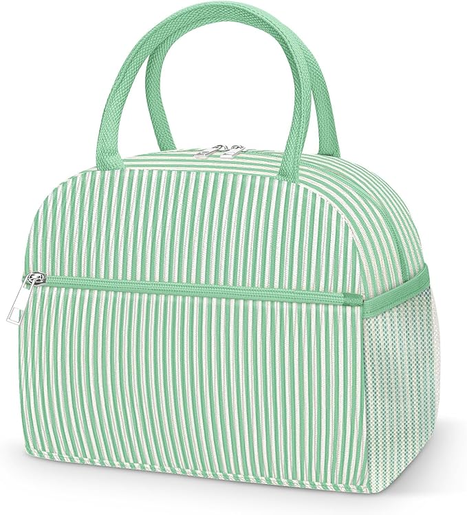 DALINDA Corduroy Lunch Box for Women,Insulated Lunch Bag Cute Cooler Tote Bag,Reusable 11L Large Capacity for Work Camping Picnic