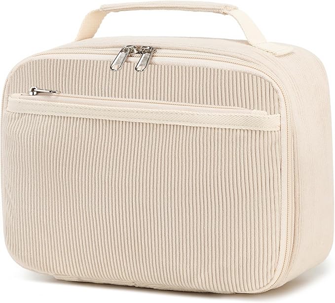 LEDAOU Lunch Bag Kids Insulated Lunch Box Girl Boy Insulated Reusable Lunch Bag for School Picnic Hiking Work (cream-coloured)