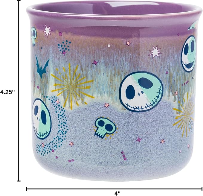 Silver Buffalo Disney Nightmare Before Christmas Jack Skellington Mystic Opulence Reactive Glaze Ceramic Camper Mug, 20 Ounces