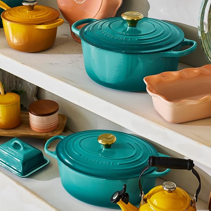 Le Creuset Enameled Cast Iron Signature Oval Dutch Oven, 6.75 qt., Riviera