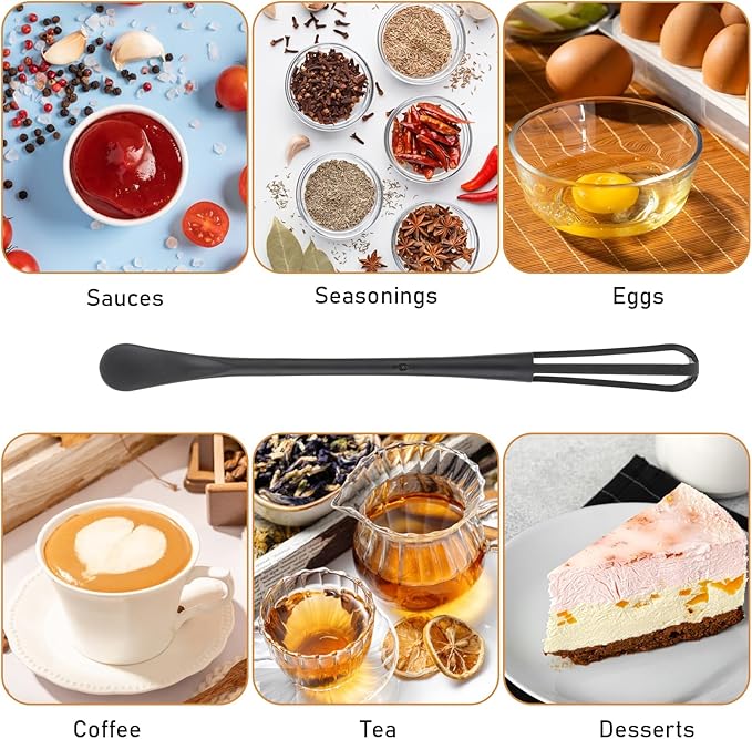 3 Pcs Tiny Whisk, Whisk Tool, Multifunctional Small Whisks for Cooking, Mini Whisk, Mini Small Wisk for Blending, Whisking, Beating Ingredients, Mixing Sauces
