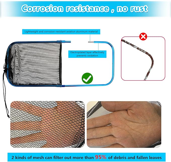 Pool Skimmer Screen Guard, Anti Rust Swimming Pool Skimmer Leaf Guard Net Blocker for Inground Above Ground Vinyl Lined, Pool Skimmer Leaf Catcher with Fine Mesh & Ultra Fine Mesh Easy to Install