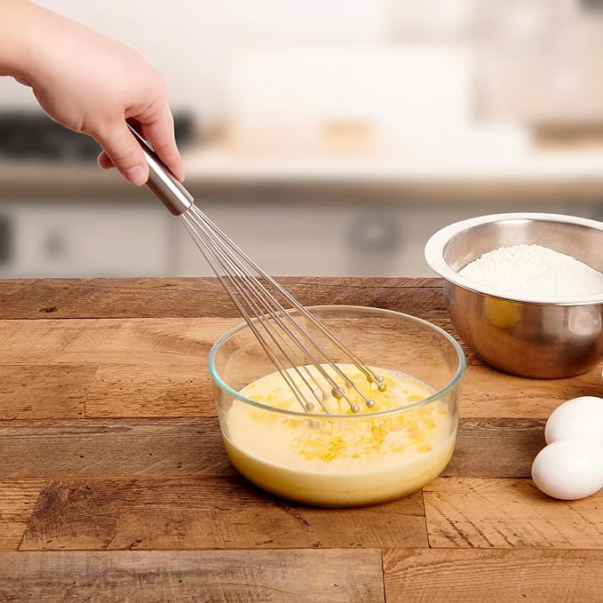 Mrs. Anderson's Baking Stainless Steel Ball Whisk, Flexible Wire Design For Whisking Eggs, Sauces, Dressings, And Desserts