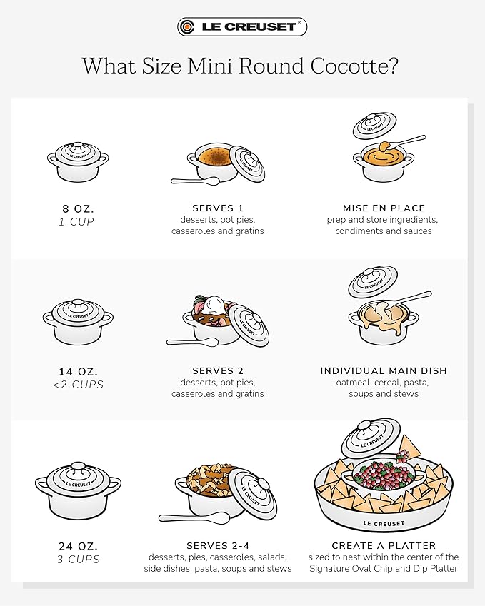 Le Creuset Stoneware Mini Round Cocotte, 8 oz., Artichaut