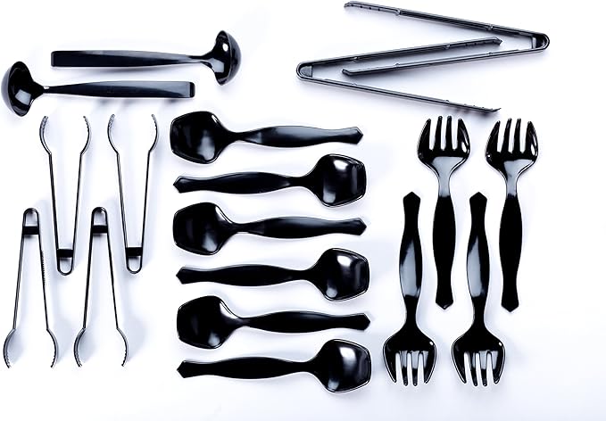Transitions2earth Biodegradable EcoPure Economy Serving Utensils Combo Pack - 18 Count - Earth-Friendly, BPA-Free, Heavy Duty, Heat Resistant, Recyclable Utensils