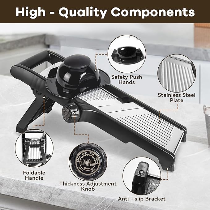 Mandoline Slicer,mandoline slicer for kitchen,commercial mandolin Potato Slicer,Vegetable Slicer,slicer vegetable cutter, Stainless Steel mandolin slicer,Cut - Resistant Gloves