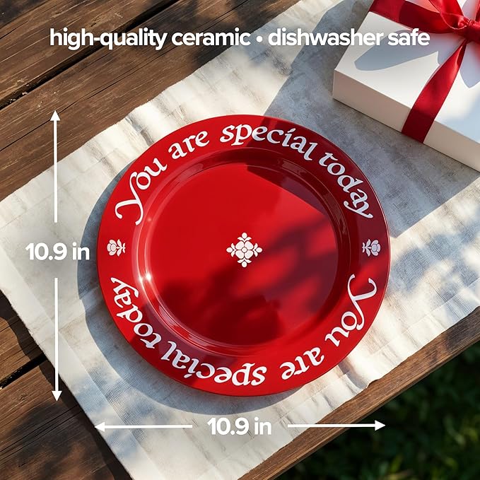 "You Are Special Today" Red Plate – Original Waechtersbach – Celebration Dish – Iconic Gift for Birthdays, Mother's Day & Milestones – German Ceramic Tradition – Dishwasher Safe, Incl. Gift Box