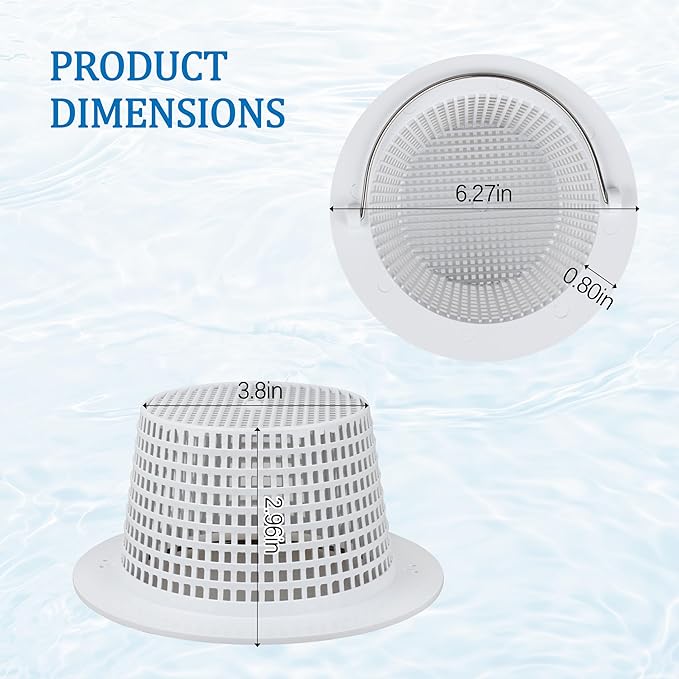 HNF SPX1091C Above Ground Skimmer Basket for SP1091C1 SP1091C2 SPX1091C1 51-150-1084 513330 Compatible with Hayward Automatic Skimmer SP1091LX SP1091WM Ground Pool Skimmer Basket with Handle 2 Pack