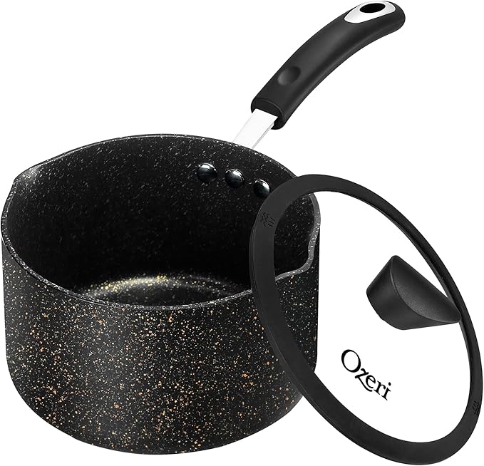 The All-In-One Stone Saucepan and Cooking Pot by Ozeri - 100% APEO, GenX, PFBS, PFOS, PFOA, NMP and NEP-Free German-Made Coating