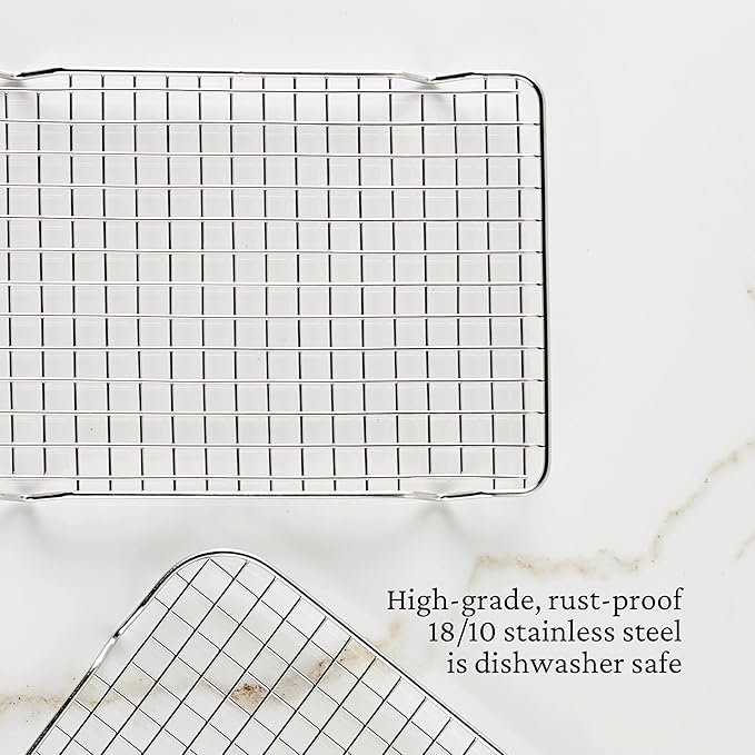 Hestan Provisions OvenBond – 9" x 12.5" Stainless Steel Quarter Sheet Pan Cooling Rack (Pack of 2)