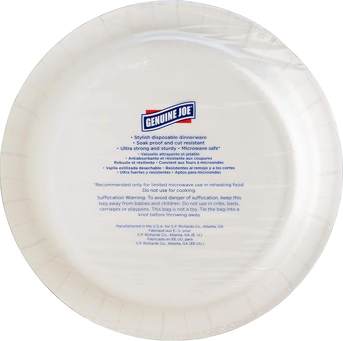 Genuine Joe Printed Paper Plates,7",125 Count (Pack of 4)