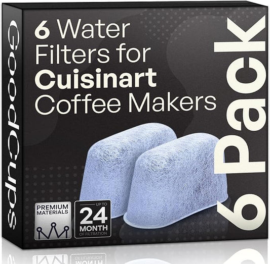 6 Water Filters for Cuisinart Coffee Makers - Replacement Charcoal Water Filters - Fits all Cuisinart Coffee Brewers by GoodCups