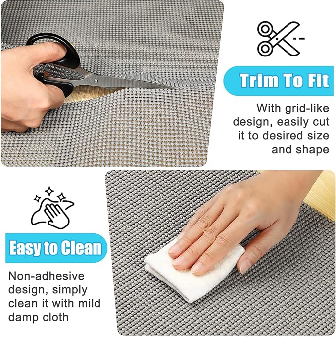 Songrey Non-Adhesive Drawer and Shelf Liner, Non Slip Cabinet Liners, Protect Kitchen Cupboard, Bathroom Drawers, Breathable, Thick Strong Grip mat (20IN x 30FT, Dark Gray)
