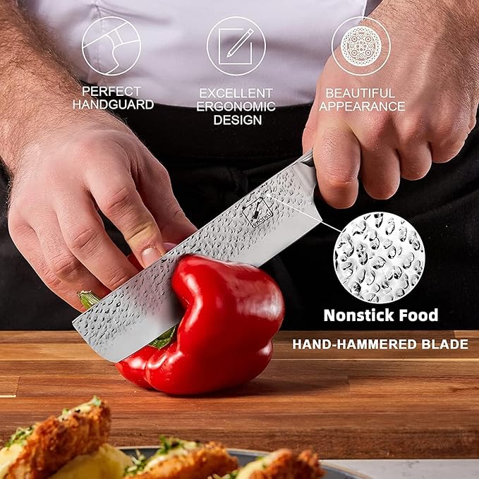 imarku Nakiri Knife, Razor Sharp 7 Inch Multipurpose Vegetable Japanese Chef Knife, High Carbon Stainless Steel Meat Cleaver, Gyutou Knife with Ergonomic Handle, Unique Gifts for Men and Women