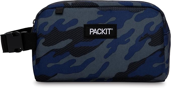 PackIt Freezable Snack Box, Sporty Camo, Built with EcoFreeze Technology, Collapsible, Reusable, Zip Closure with Buckle Handle, Designed For Work Snacks, Fresh Snacks On the Go, Adults, and All Ages