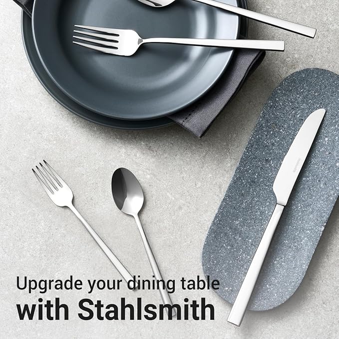 Essen Flatware Set for 6, 30-Piece 18/10 Stainless Steel Silverware Set, Modern Cutlery Set with Mirror Finish, Dishwasher Safe Kitchen Utensil Set, Mother’s Day Gift