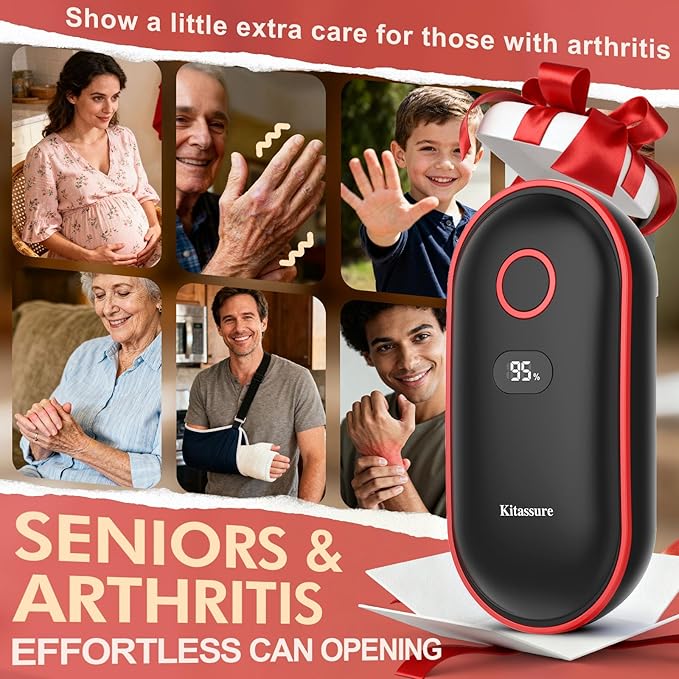 Handsfree Smart Touch Rechargeable Electric Can Opener Easy Flex Side Cut All Can Sizes with LED Display and Smooth Edge Safety for Arthritis & Seniors, Auto Kitchen Christmas Gifts (Black)