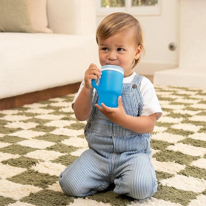 Infantino My 1st Tumbler, Durable Plastic Sippy Cup with Silicone Leak-Resistant Straw & Handle, for On-the-Go, BPA-Free Transition Cup, High Tide and Citrus Splash, 2-Pack